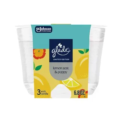 Glade Candle Lemon Zest & Poppy 3/6.8oz  