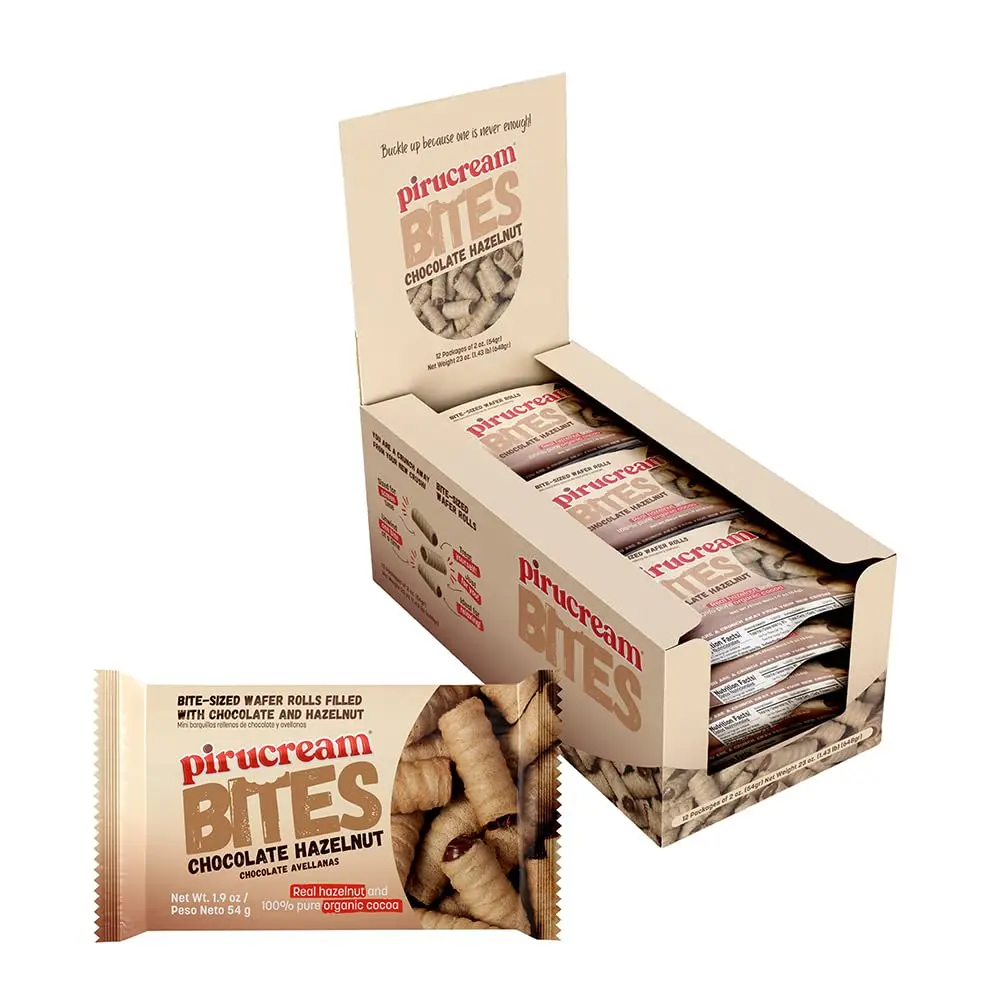 Pirulin Flow Pack Bites Chocolate Avellana Unit 12pk/1.09oz