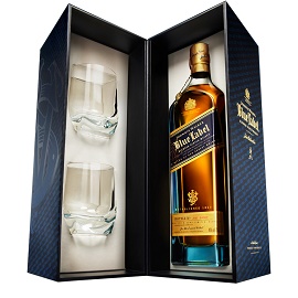 [0300-DG-68922] Johnnie Walker Blue Label + 2 Crystal Glasses 3/75cl