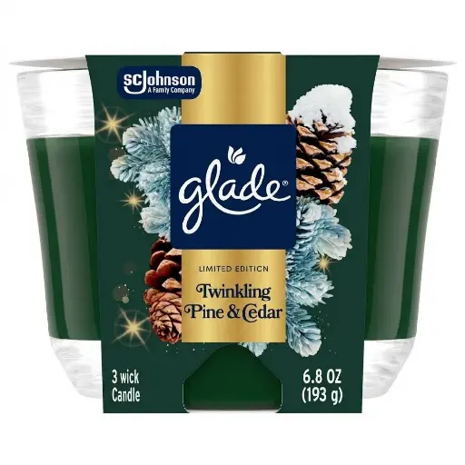 [1900-SJ-00133] Glade Candle Twinkling Pine & Cedar 3/6.8oz   