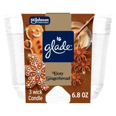 [1900-SJ-08808] Glade Candle Cozy Ginger Bread 3/6.8oz